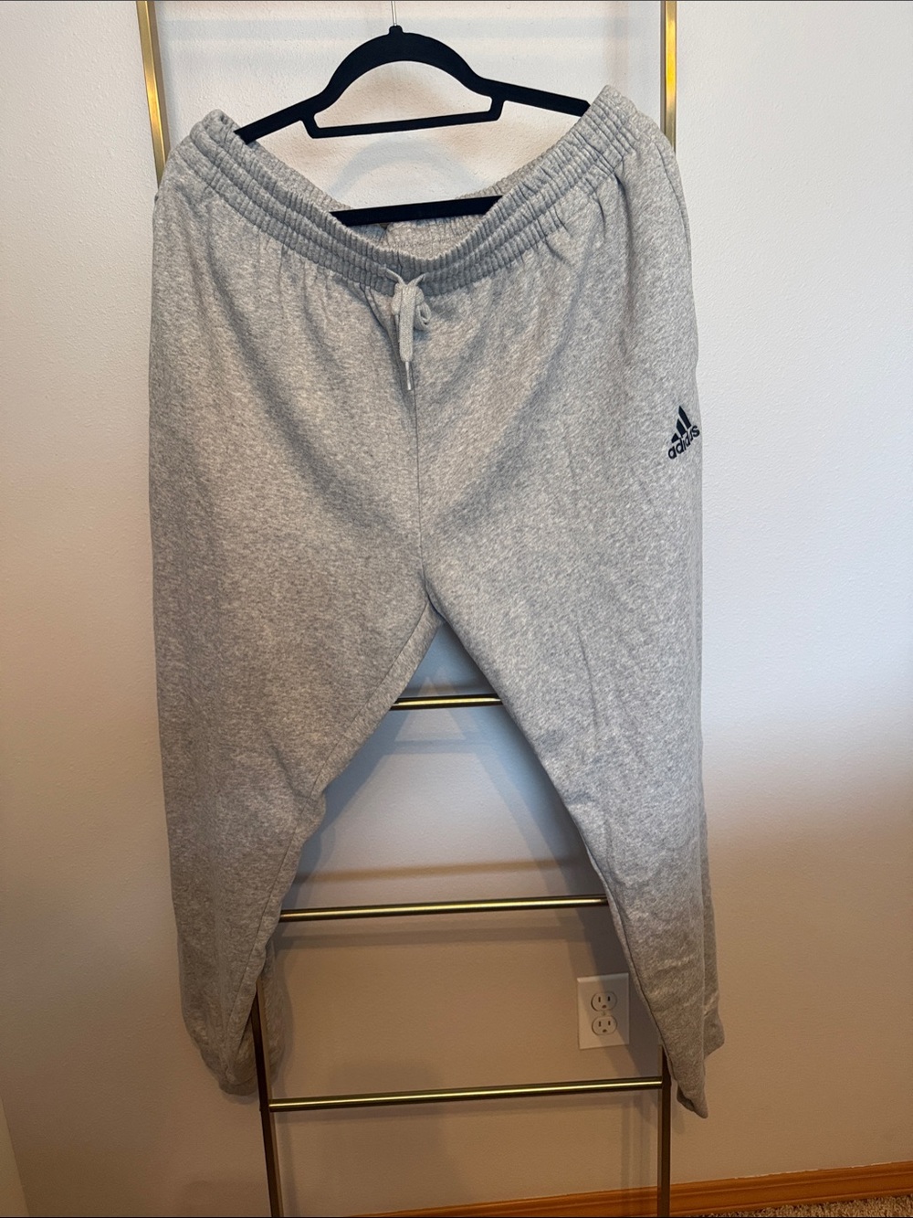 adidas Light Gray Fleece Jogger Sweatpants
